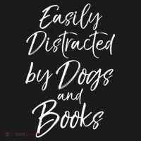 Funny Book Lover Gift Easily Distracted By Dogs And Books Gift Ornament thumb 1