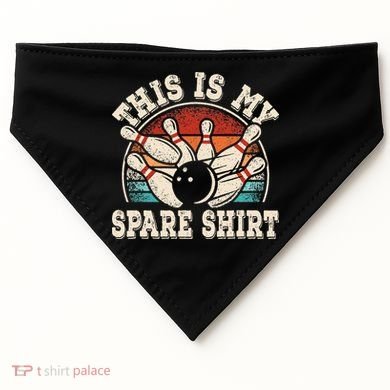 Funny Bowling Lover Bowler Retro This Is My Spare USA-Made Doggie Bandana