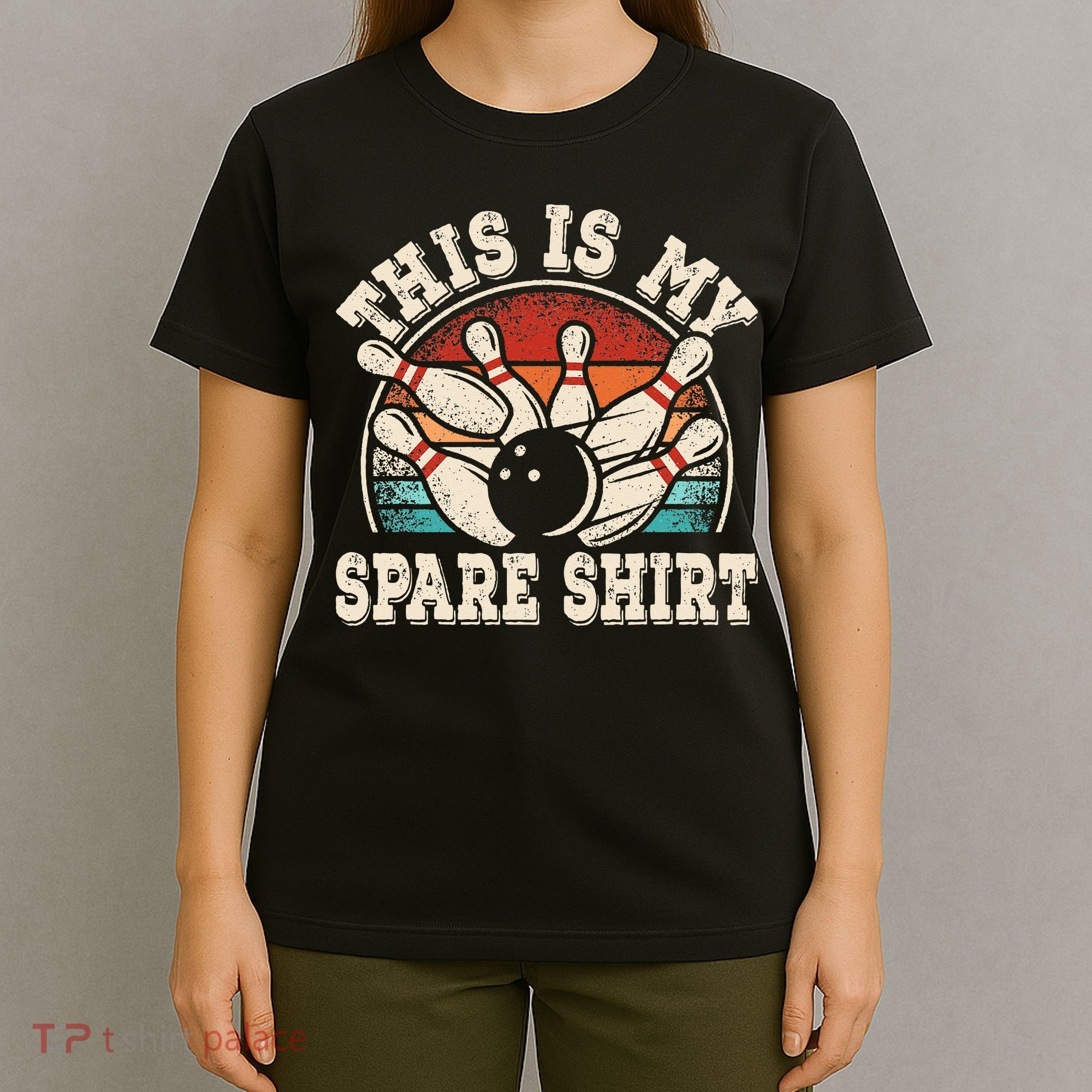Funny Bowling Lover Bowler Retro This Is My Spare T-Shirt