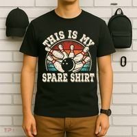 Funny Bowling Lover Bowler Retro This Is My Spare T-Shirt thumb 6