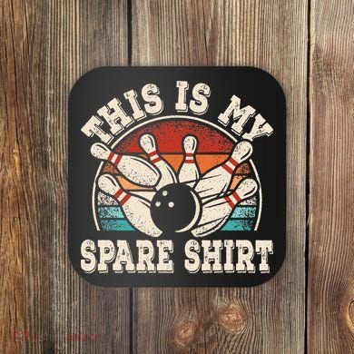 Funny Bowling Lover Bowler Retro This Is My Spare Coaster