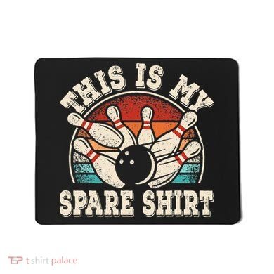 Funny Bowling Lover Bowler Retro This Is My Spare Mousepad