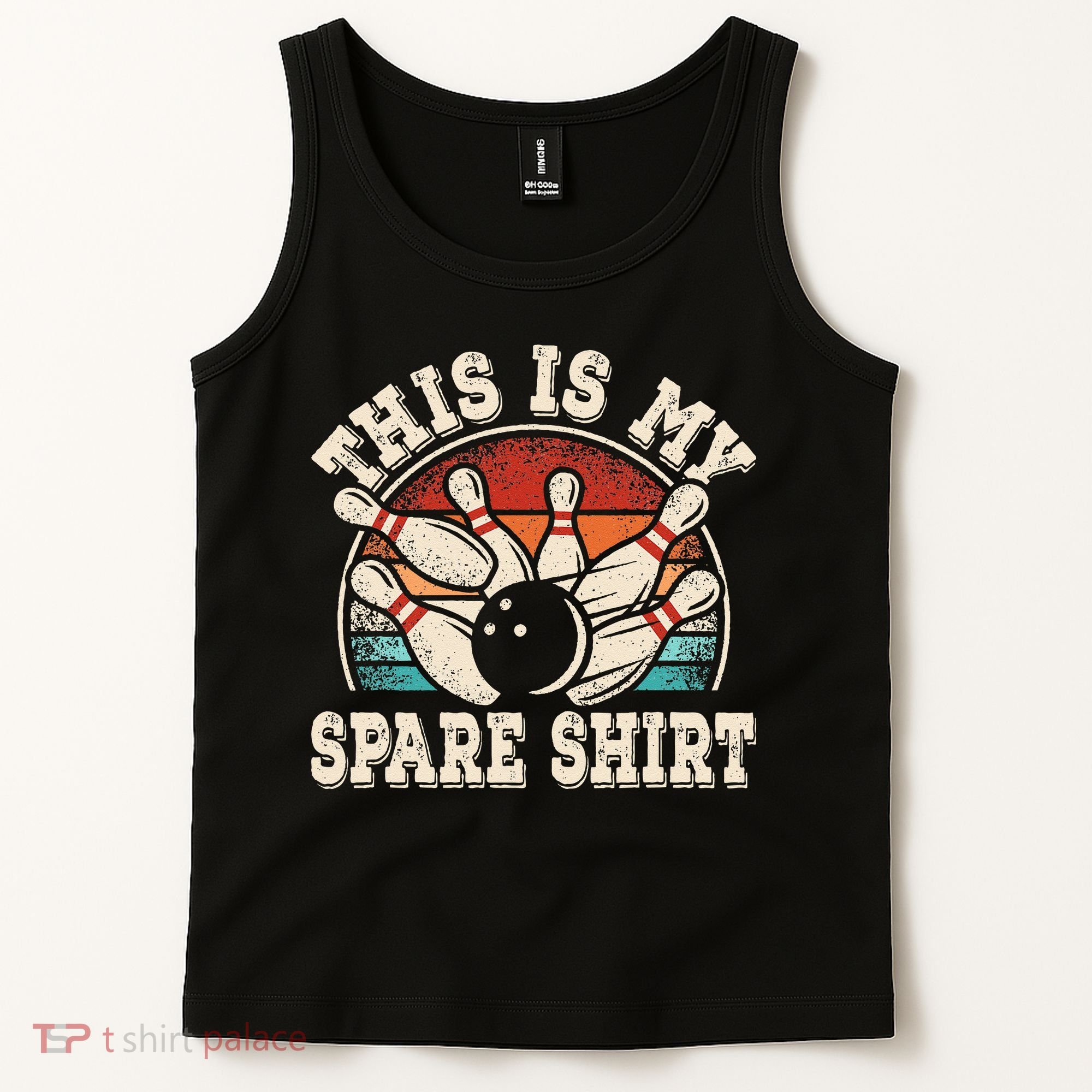 Funny Bowling Lover Bowler Retro This Is My Spare Tank Top