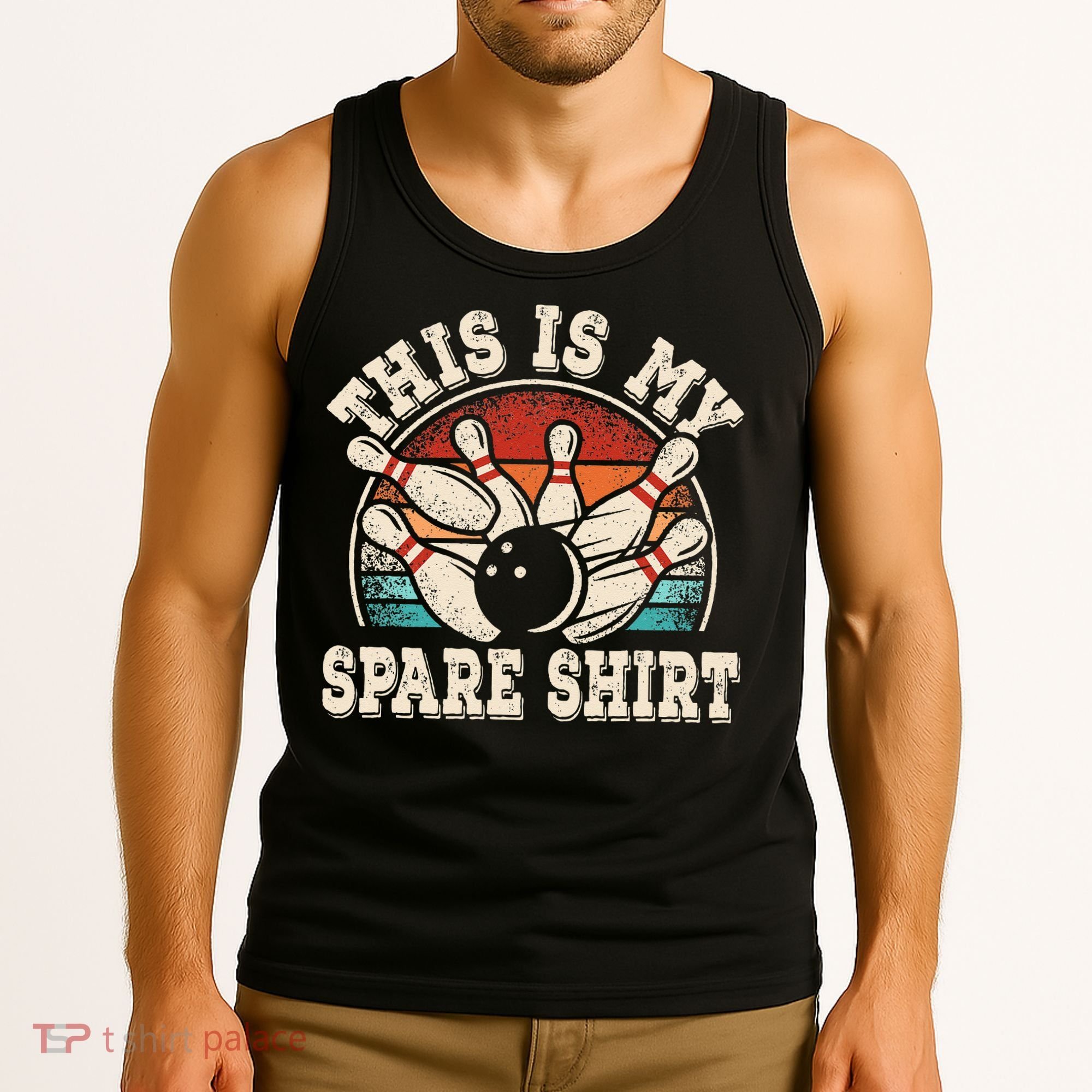 Funny Bowling Lover Bowler Retro This Is My Spare Tank Top