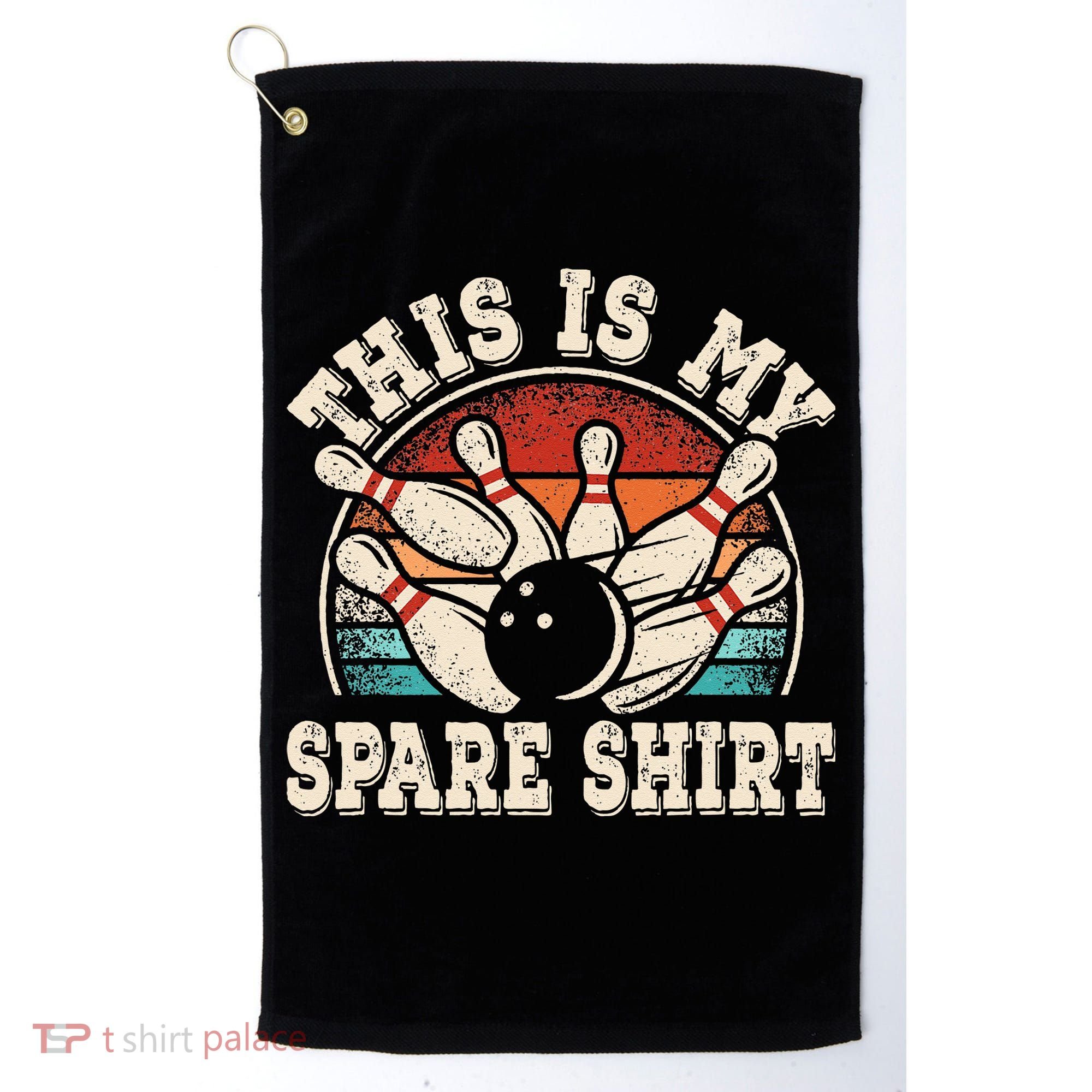 Funny Bowling Lover Bowler Retro This Is My Spare Golf Towel