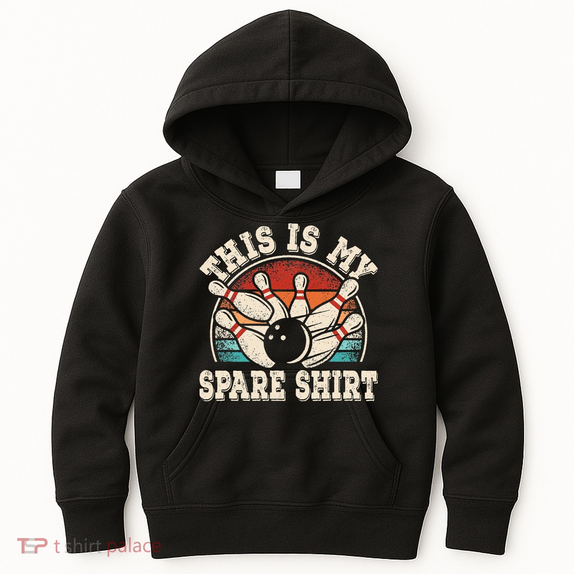 Funny Bowling Lover Bowler Retro This Is My Spare Kids Hoodie