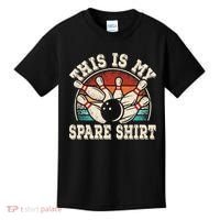 Funny Bowling Lover Bowler Retro This Is My Spare Kids T-Shirt thumb 0