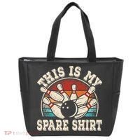 Funny Bowling Lover Bowler Retro This Is My Spare Tote Bag thumb 0
