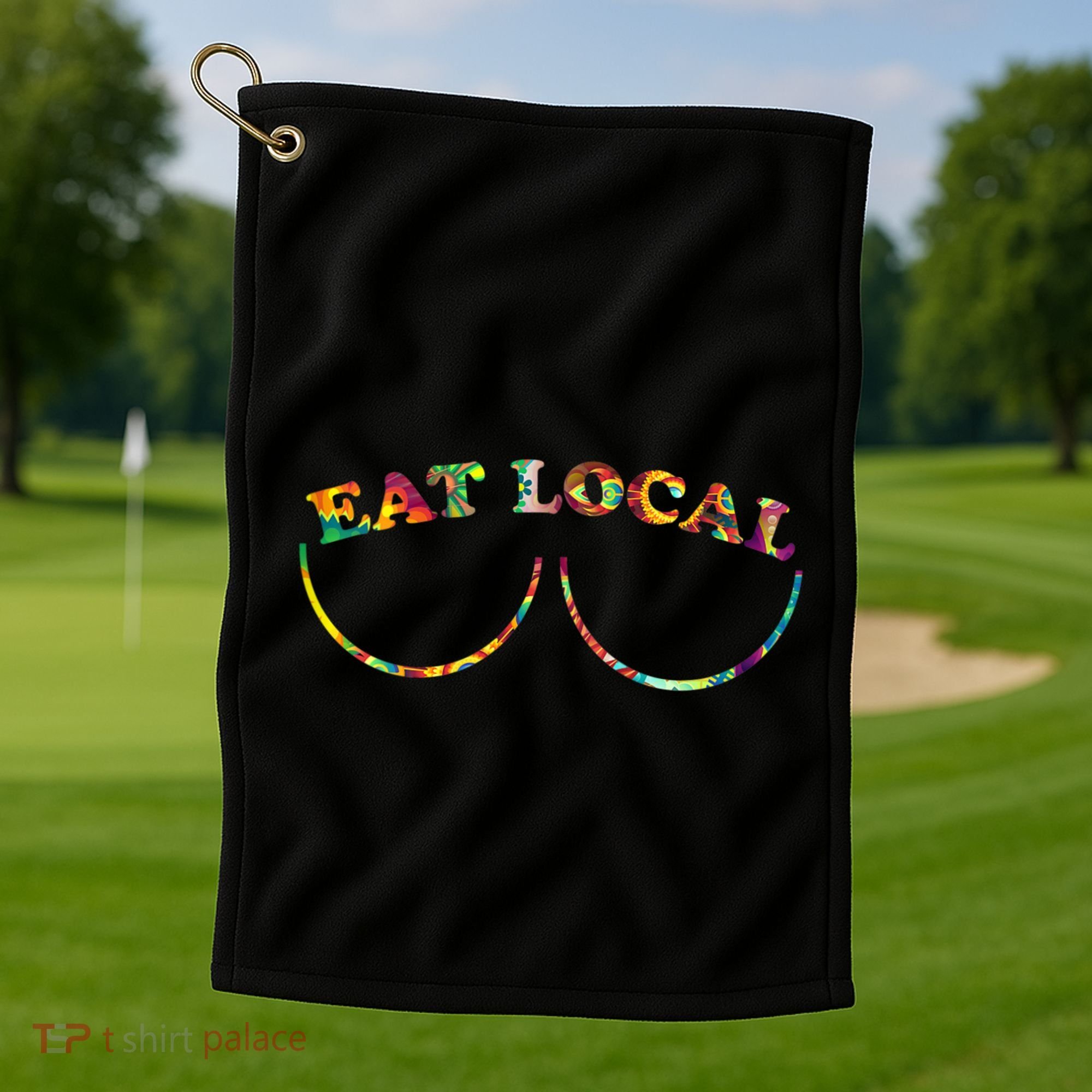 Funny Breastfeeding Meme Mom Eat Local Golf Towel