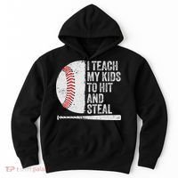 Funny Baseball Mom I Teach My To Hit And Steal Hoodie thumb 0