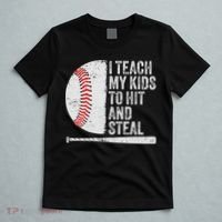Funny Baseball Mom I Teach My To Hit And Steal T-Shirt thumb 5