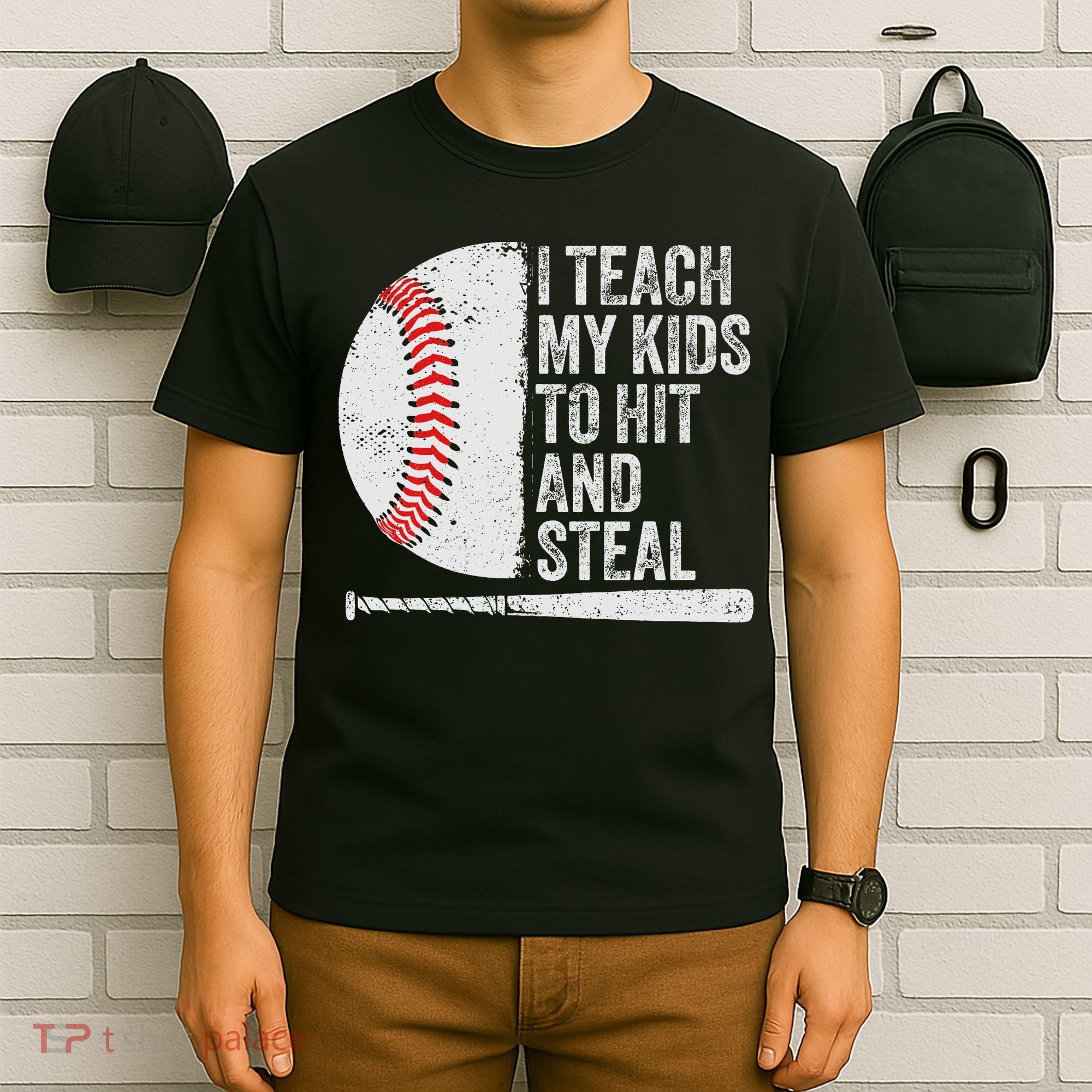 Funny Baseball Mom I Teach My To Hit And Steal T-Shirt