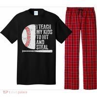 Funny Baseball Mom I Teach My To Hit And Steal Pajama Set thumb 0