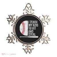 Funny Baseball Mom I Teach My To Hit And Steal Ornament thumb 0