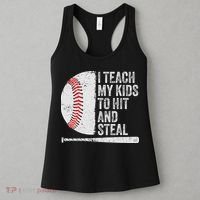 Funny Baseball Mom I Teach My To Hit And Steal Women's Tank Top thumb 3