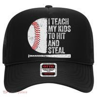 Funny Baseball Mom I Teach My To Hit And Steal Hat thumb 0