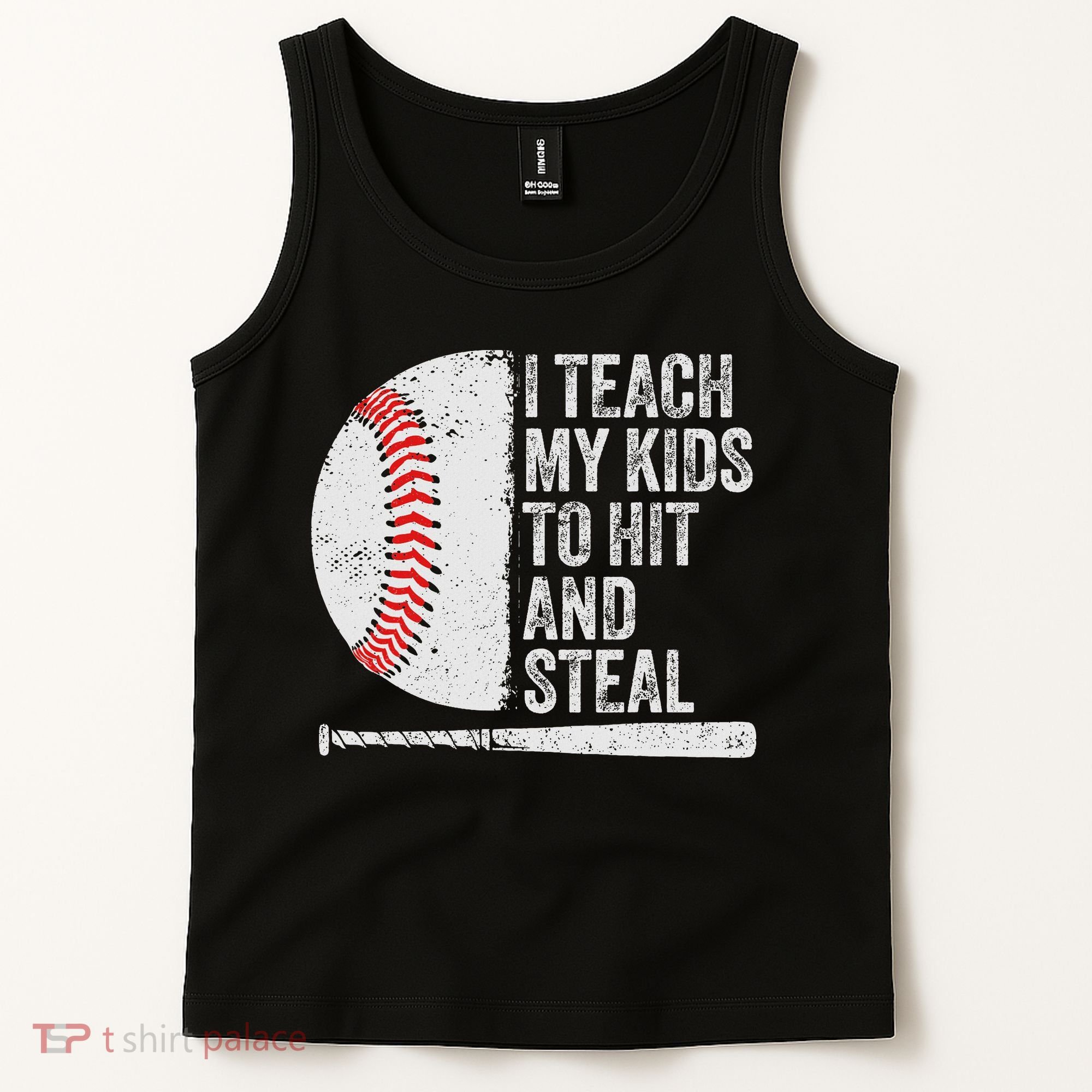 Funny Baseball Mom I Teach My To Hit And Steal Tank Top