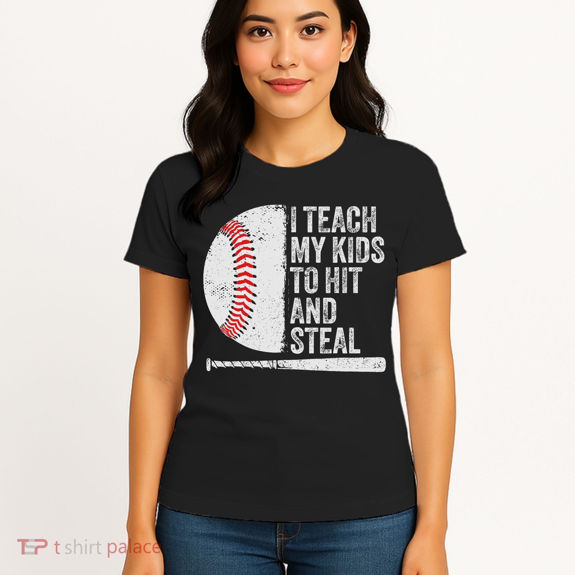 Funny Baseball Mom I Teach My To Hit And Steal Women's T-Shirt
