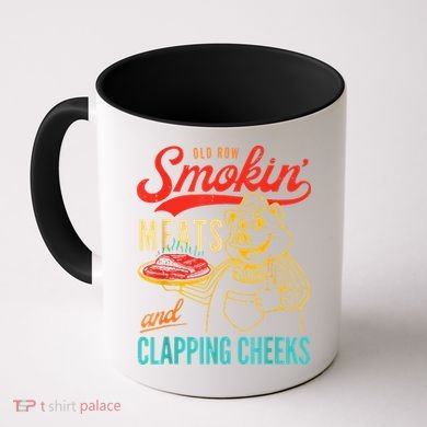 Funny Bbq Meat Groovy Smoking Meats And Clapping Cheeks Coffee Mug
