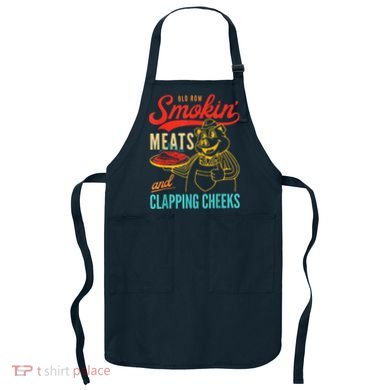 Funny Bbq Meat Groovy Smoking Meats And Clapping Cheeks Apron