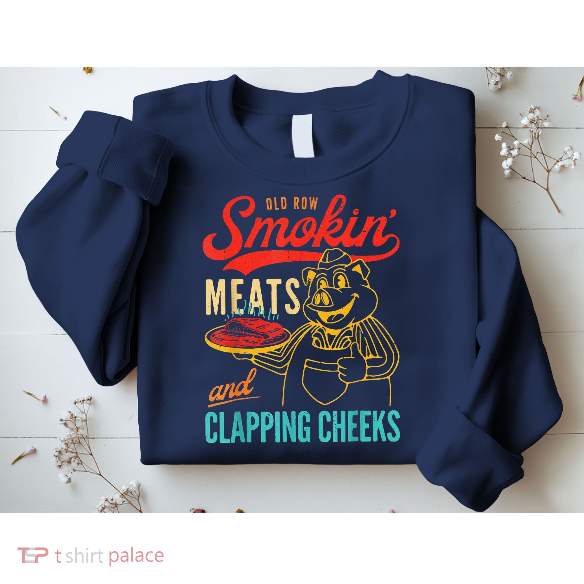Funny Bbq Meat Groovy Smoking Meats And Clapping Cheeks Sweatshirt