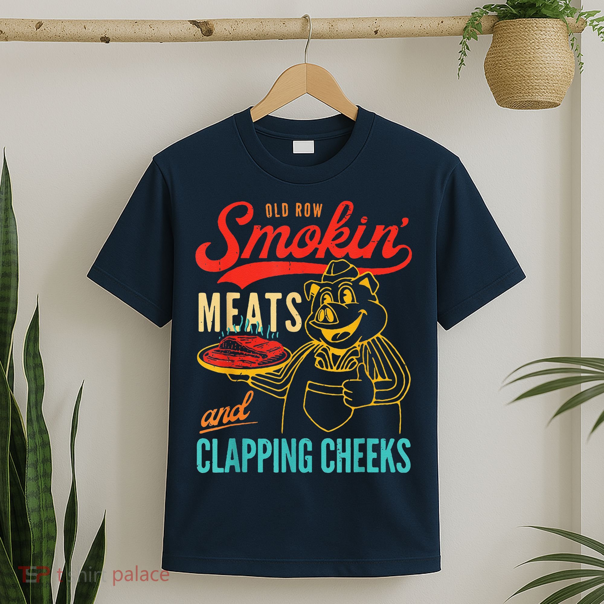 Funny Bbq Meat Groovy Smoking Meats And Clapping Cheeks T-Shirt