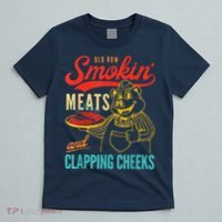 Funny Bbq Meat Groovy Smoking Meats And Clapping Cheeks T-Shirt thumb 5