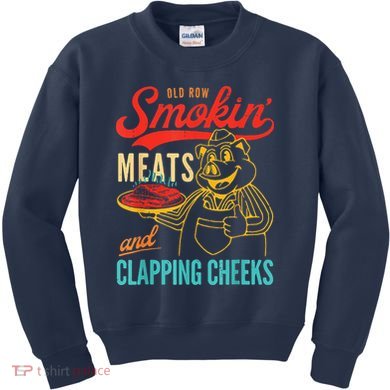 Funny Bbq Meat Groovy Smoking Meats And Clapping Cheeks Kids Sweatshirt