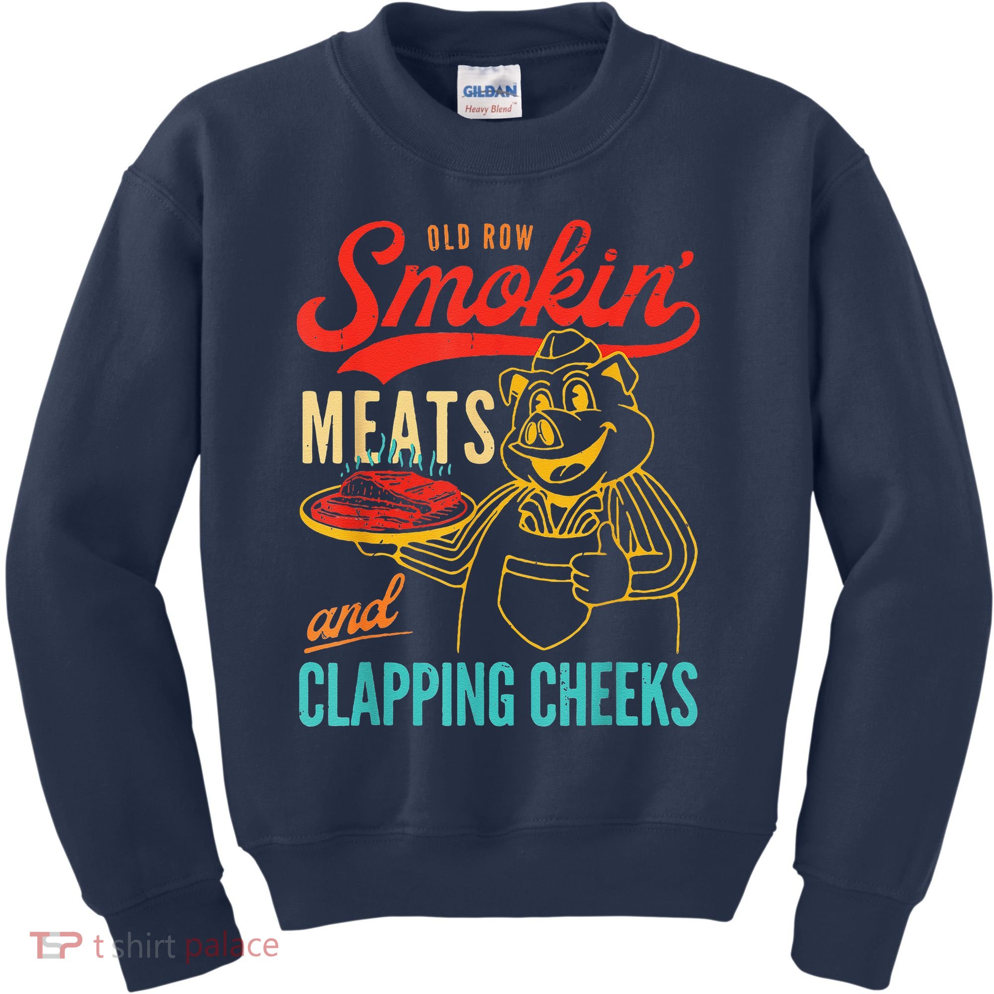 Funny Bbq Meat Groovy Smoking Meats And Clapping Cheeks Kids Sweatshirt