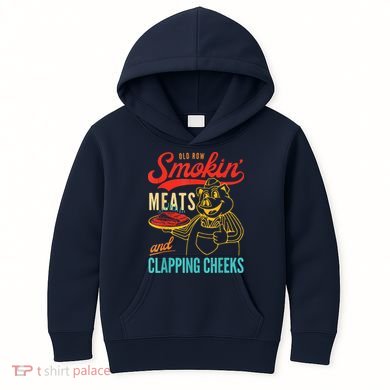 Funny Bbq Meat Groovy Smoking Meats And Clapping Cheeks Kids Hoodie