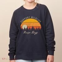 Funny Busy Mom Raising Boy Wildlife Novelty Gift Women's Sweatshirt thumb 0