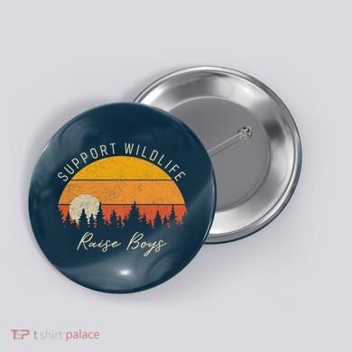 Funny Busy Mom Raising Boy Wildlife Novelty Gift Button