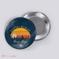 Funny Busy Mom Raising Boy Wildlife Novelty Gift Button thumb 0