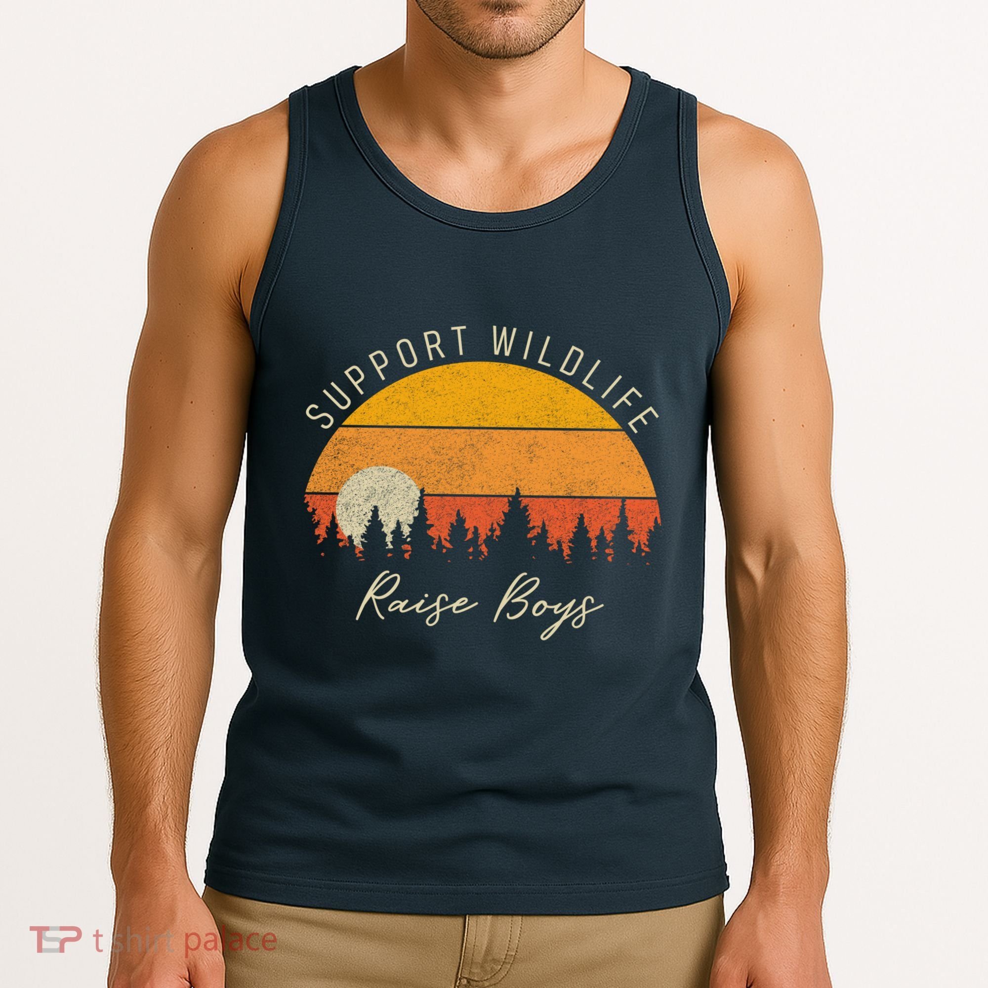 Funny Busy Mom Raising Boy Wildlife Novelty Gift Tank Top