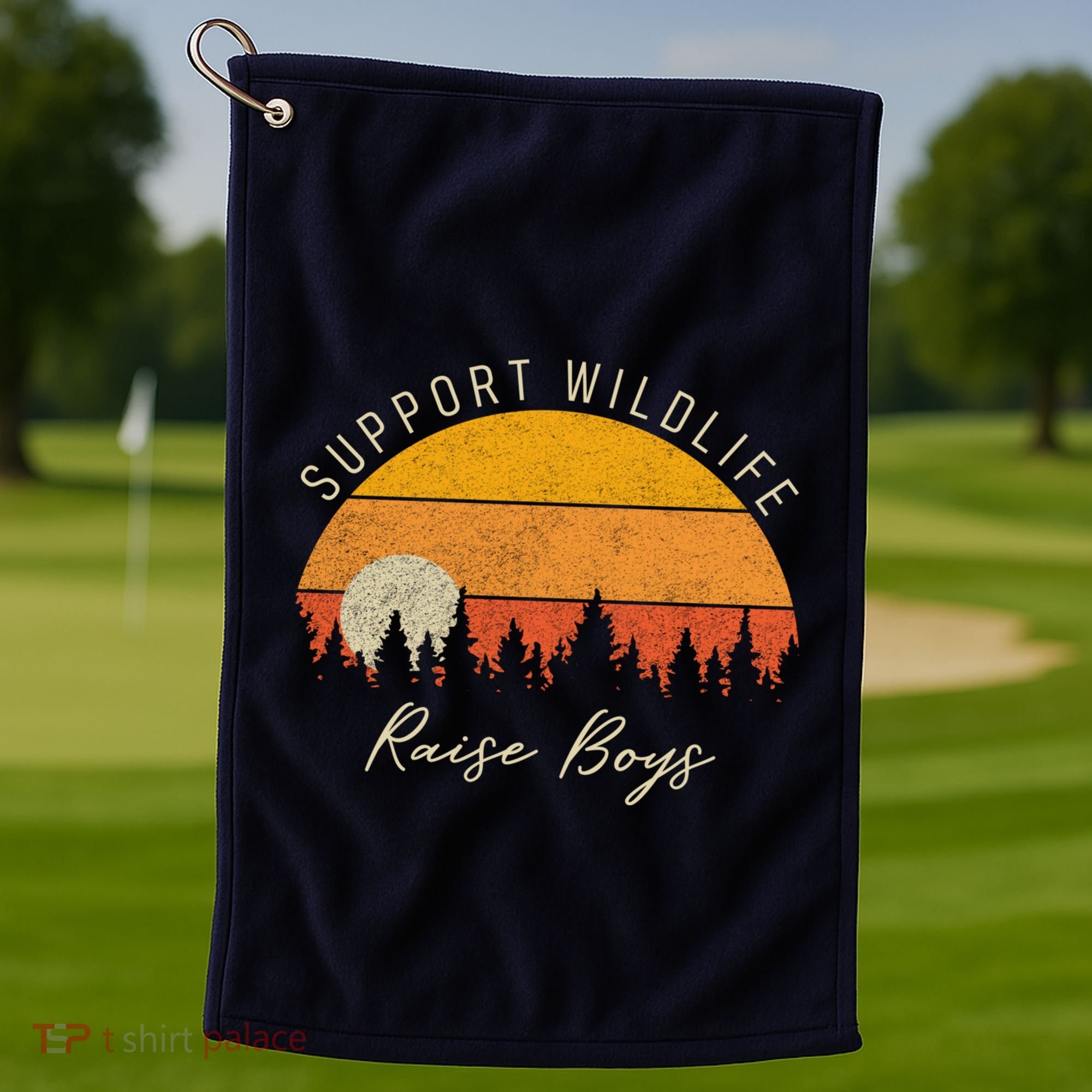 Funny Busy Mom Raising Boy Wildlife Novelty Gift Golf Towel