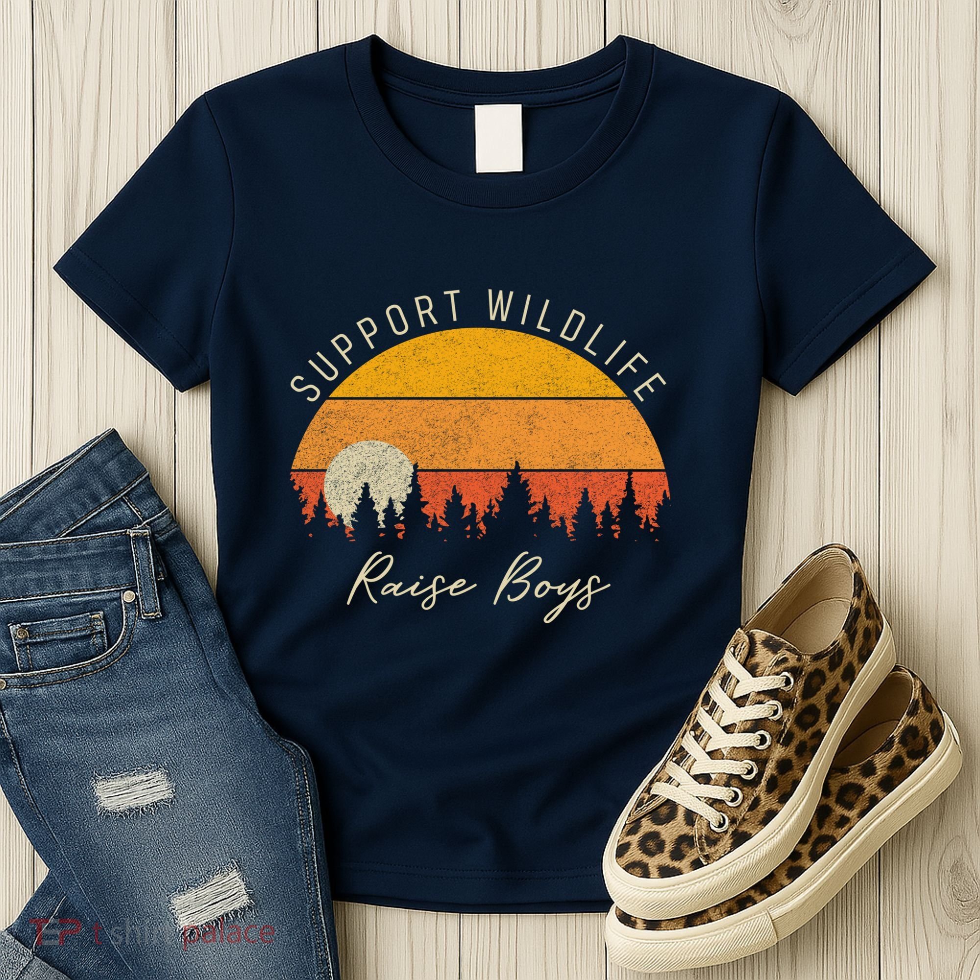 Funny Busy Mom Raising Boy Wildlife Novelty Gift Women's T-Shirt