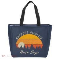 Funny Busy Mom Raising Boy Wildlife Novelty Gift Tote Bag thumb 0