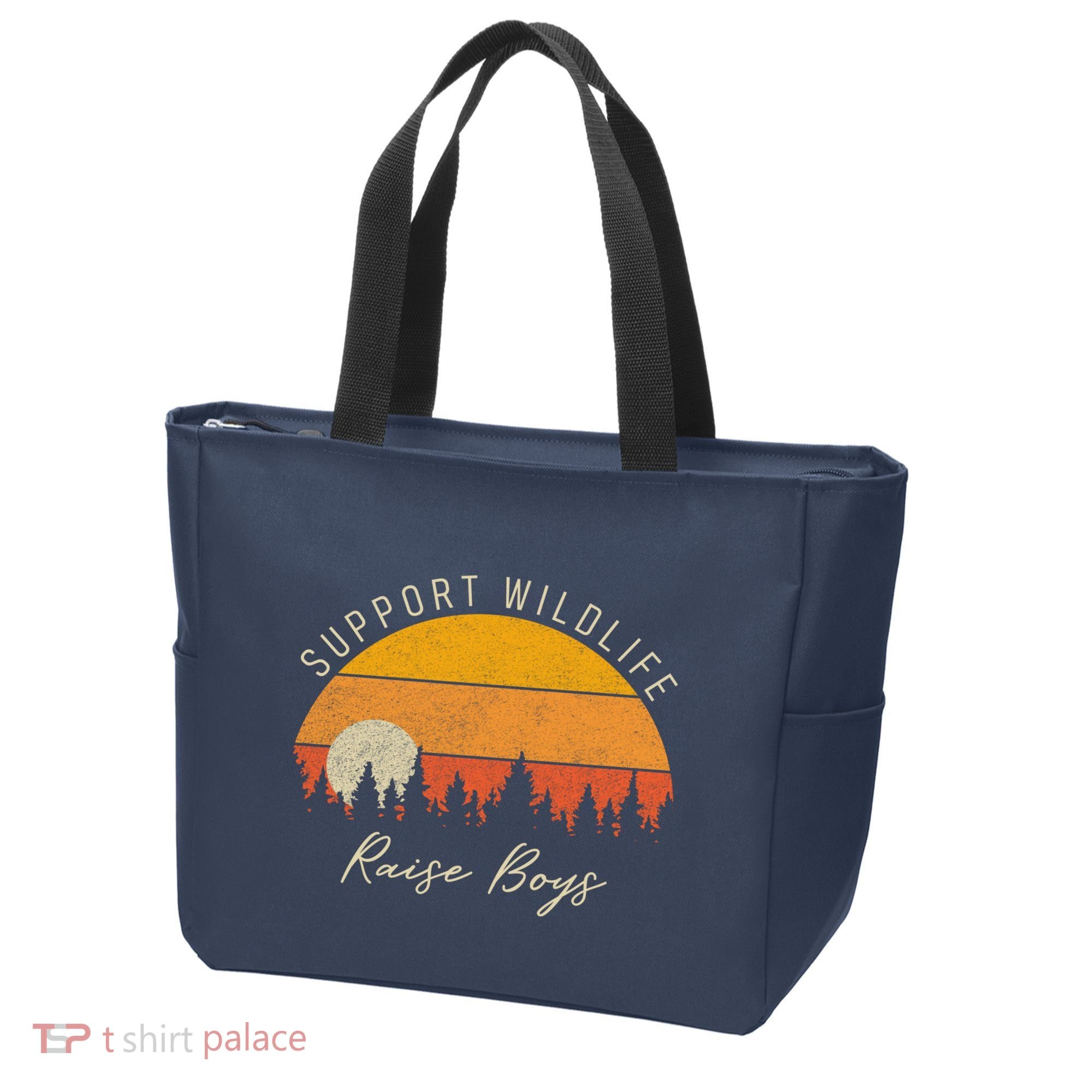 Funny Busy Mom Raising Boy Wildlife Novelty Gift Tote Bag