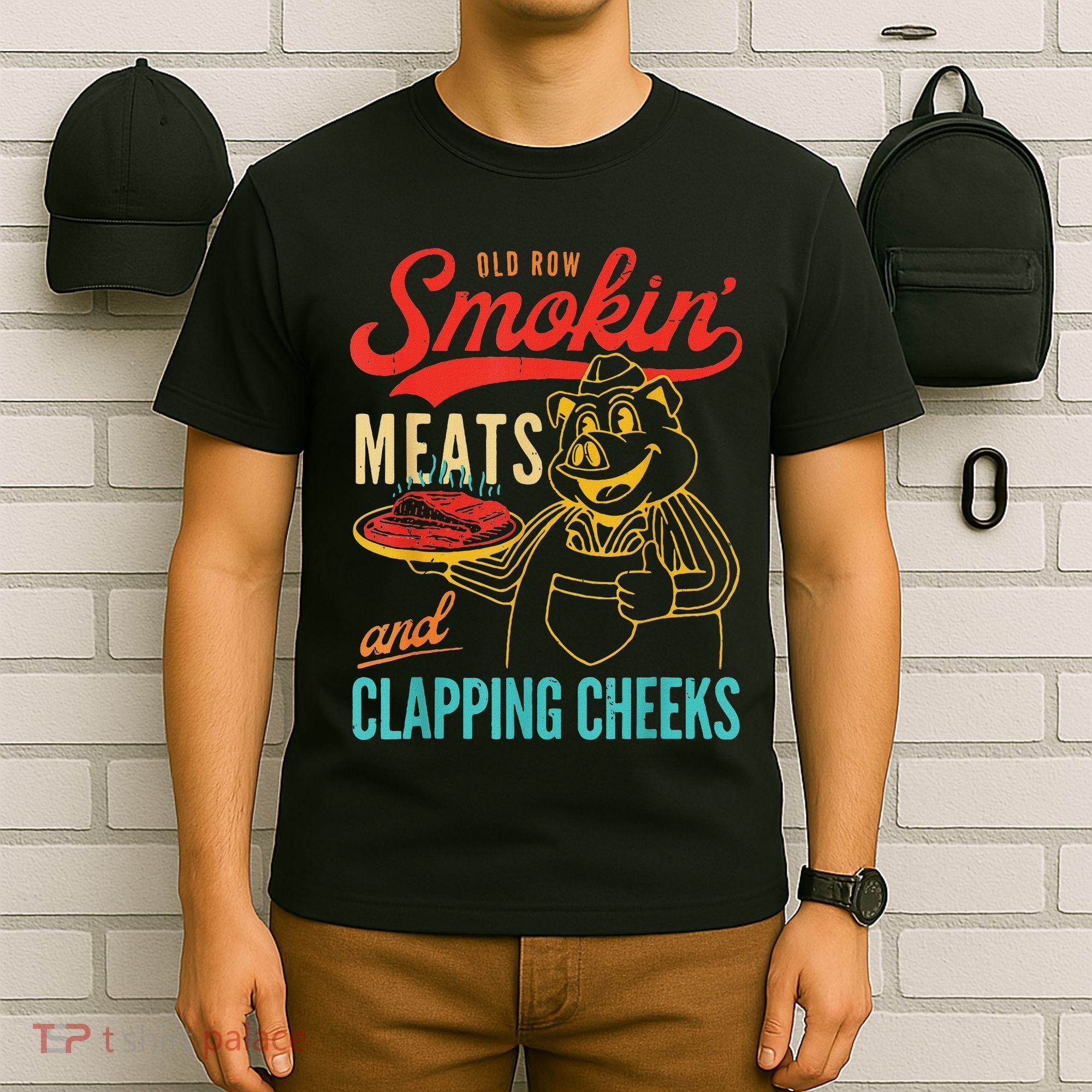 Funny Bbq Meat Groovy Smoking Fun T-Shirt