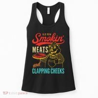 Funny Bbq Meat Groovy Smoking Fun Women's Tank Top thumb 0