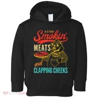 Funny Bbq Meat Groovy Smoking Fun Toddler Hoodie thumb 0