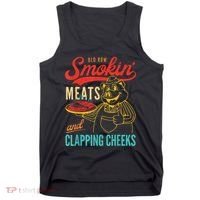 Funny Bbq Meat Groovy Smoking Fun Tank Top thumb 0