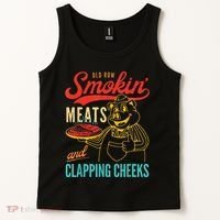 Funny Bbq Meat Groovy Smoking Fun Tank Top thumb 2