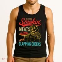 Funny Bbq Meat Groovy Smoking Fun Tank Top thumb 3