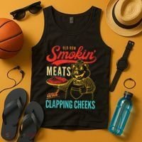 Funny Bbq Meat Groovy Smoking Fun Tank Top thumb 4