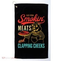 Funny Bbq Meat Groovy Smoking Fun Golf Towel thumb 0