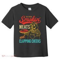 Funny Bbq Meat Groovy Smoking Fun Toddler T-Shirt thumb 0