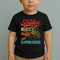 Funny Bbq Meat Groovy Smoking Fun Toddler T-Shirt thumb 2