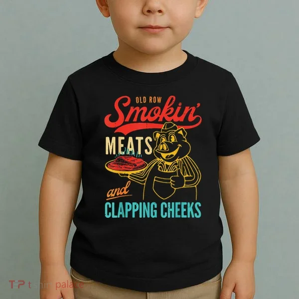 Funny Bbq Meat Groovy Smoking Fun Toddler T-Shirt