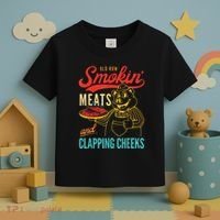 Funny Bbq Meat Groovy Smoking Fun Toddler T-Shirt thumb 3